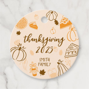 Personalised Thanksgiving Custom Fall Gift  Favour Tags