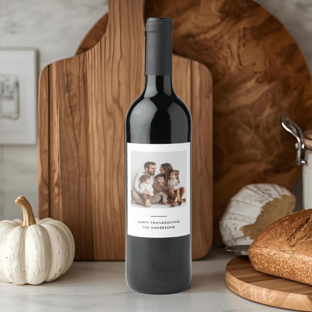 Personalised Thanksgiving Custom Family Photo Wine Label (Creator Uploaded)