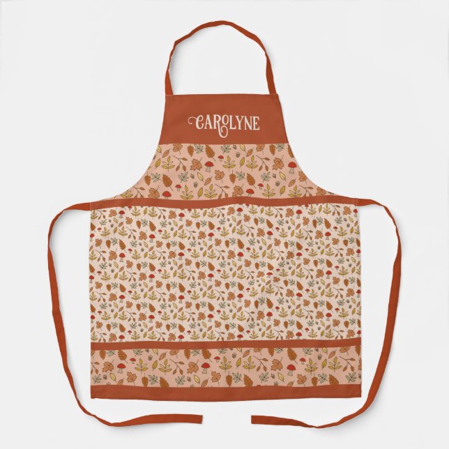 Personalised Thanksgiving Fall Leaves Apron (Front)
