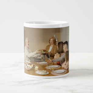 Personalised Thanksgiving family photo Large Coffee Mug