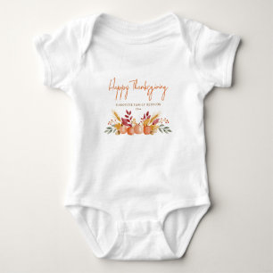 Personalised Thanksgiving Family Reunion Pumpkin Baby Bodysuit