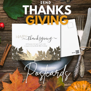 Personalised Thanksgiving Message Employees Postcard