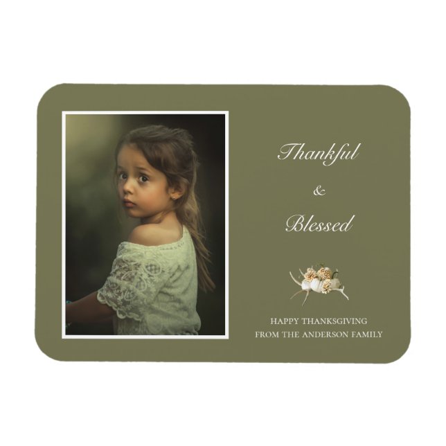 Personalised Thanksgiving Photo Magnet (Horizontal)