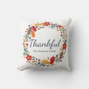 Personalised Thanksgiving Thankful Fall Cushion
