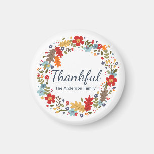Personalised Thanksgiving Thankful Fall Magnet