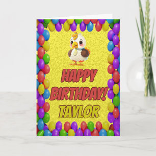 Personalised Thanksgiving Turkey Birthday Card