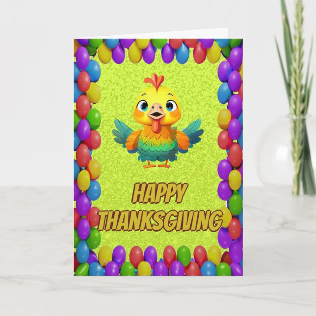 Personalised Thanksgiving Turkey Greeting Card (Front)