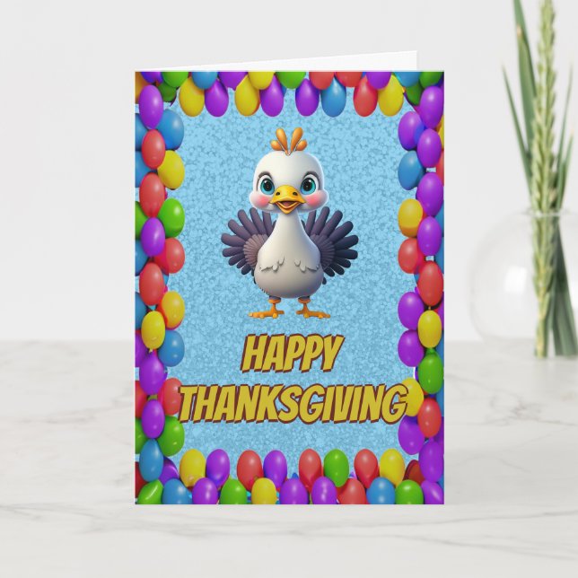 Personalised Thanksgiving Turkey Greeting Card (Front)