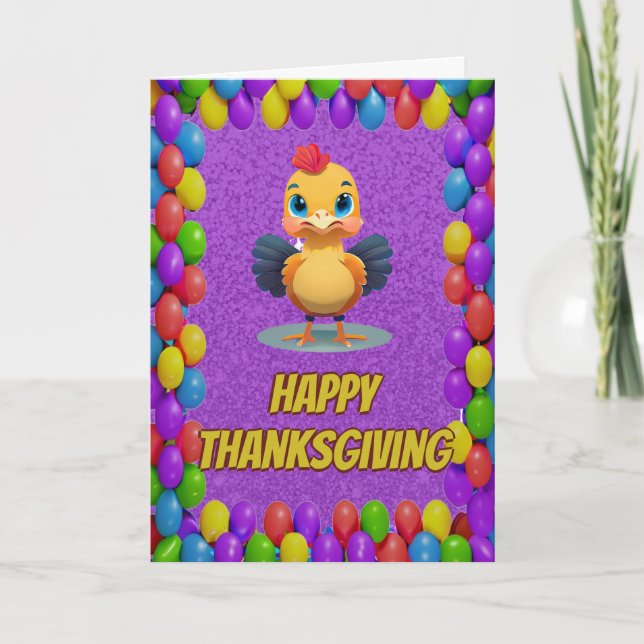 Personalised Thanksgiving Turkey Greeting Card (Front)