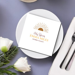 Personalised ThankYou Baby Shower retro sun Napkin