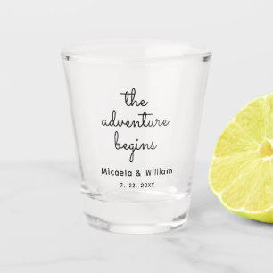 Personalised the adventure begins shot glass