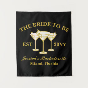Personalised The Bride To Be Luxury Bachelorette Tapestry