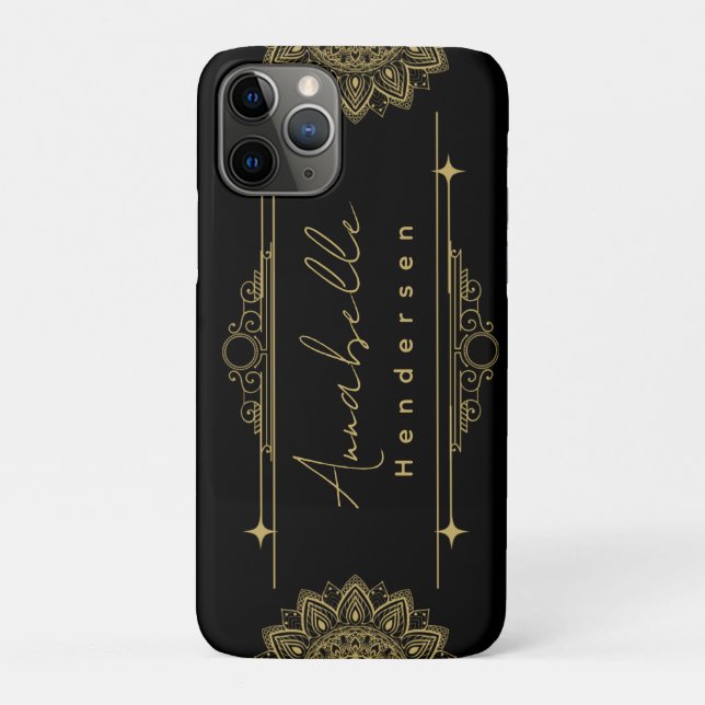 personalised The Elegante Gold & Black Case-Mate iPhone Case (Back)