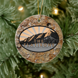 Personalised The Flatirons, Boulder Colorado Ceramic Tree Decoration