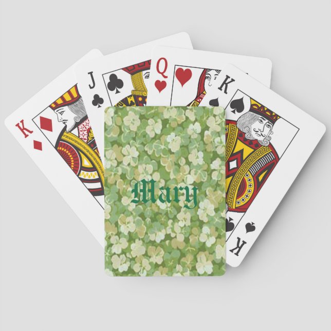Personalised The Green Garden Playing Cards (Back)