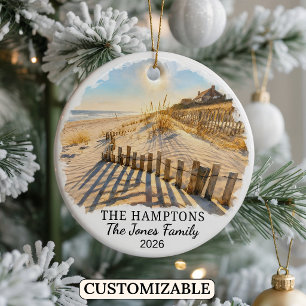 Personalised The Hamptons, Custom New York Ceramic Tree Decoration