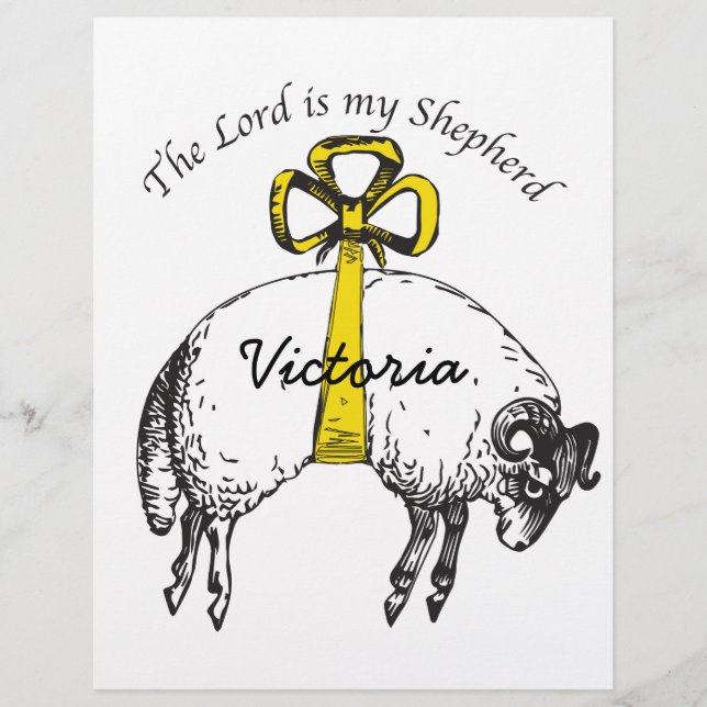 Personalised The LORD is my shepherd Psalm 23 (Front)