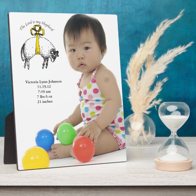 Personalised The LORD is my shepherd Psalm 23 Plaque (Side)