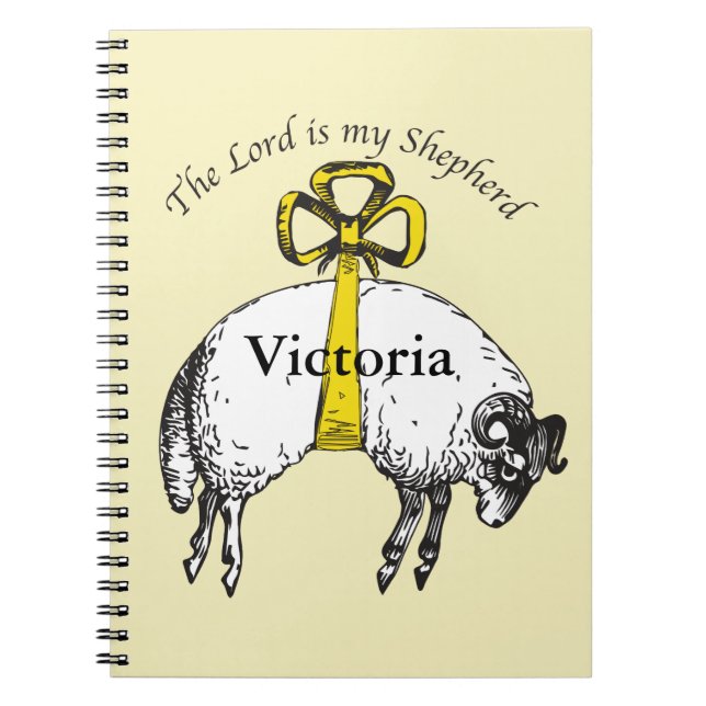 Personalised The LORD is my shepherd Psalm 23 Spiral Notebook (Front)