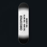 Personalised The Man Black White Urban Monogram Skateboard<br><div class="desc">Let everyone know who the man of the street,  man can or office is with this epic urban deck. Personalised with name and typographic style quote "The Man - The Myth - The Legend. Urban style street art in classic black and white colours.</div>