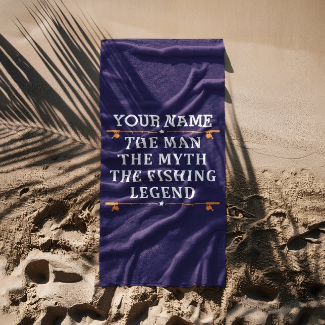 Personalised The Man The Myth The Fishing Legend Beach Towel (Creator Uploaded)