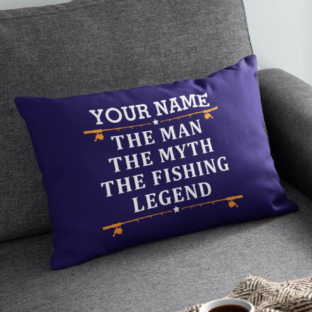 Personalised The Man The Myth The Fishing Legend Decorative Cushion (Creator Uploaded)