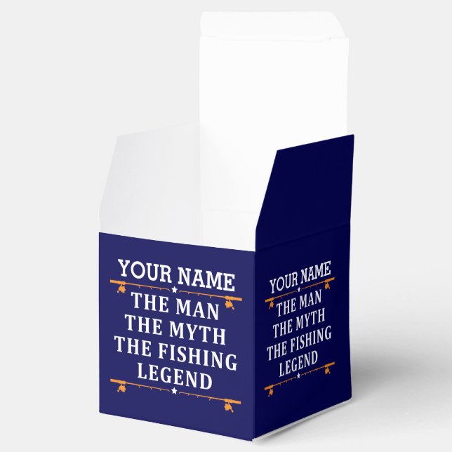 Personalised The Man The Myth The Fishing Legend Favour Box (Opened)