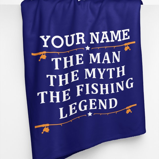 Personalised The Man The Myth The Fishing Legend Fleece Blanket (Creator Uploaded)