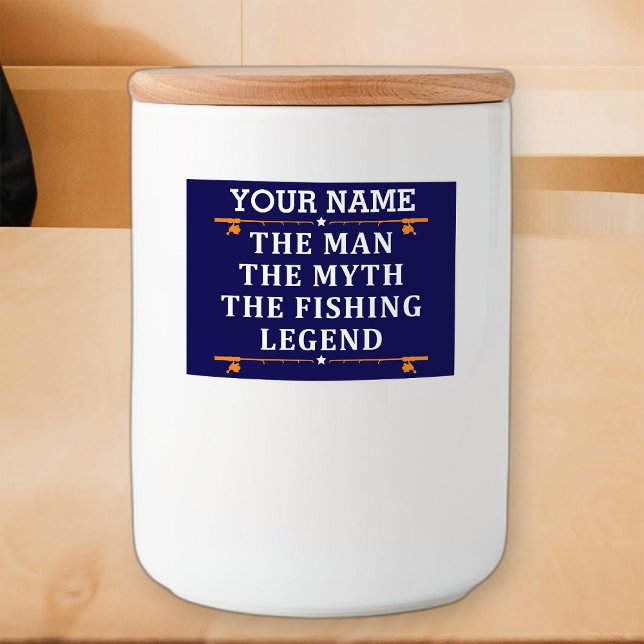 Personalised The Man The Myth The Fishing Legend Food Label (Creator Uploaded)