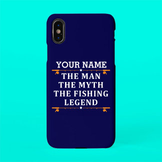 Personalised The Man The Myth The Fishing Legend i iPhone X Case