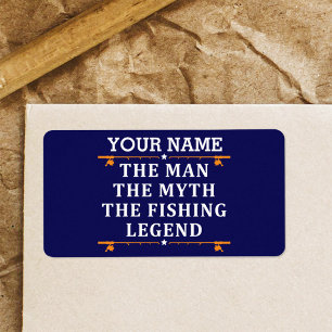 Personalised The Man The Myth The Fishing Legend Label