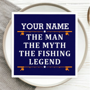 Personalised The Man The Myth The Fishing Legend Napkin