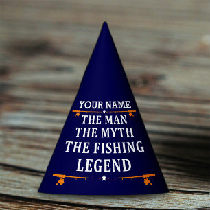 Personalised The Man The Myth The Fishing Legend Party Hat