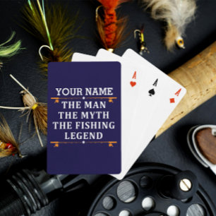 Personalised The Man The Myth The Fishing Legend Playing Cards