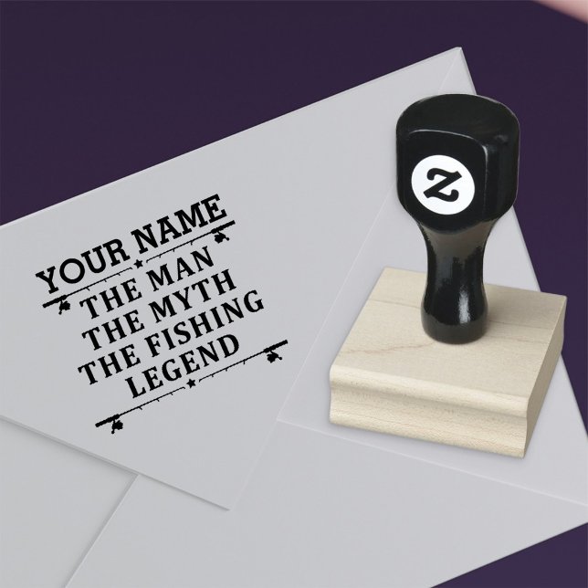 Personalised The Man The Myth The Fishing Legend Rubber Stamp (Creator Uploaded)