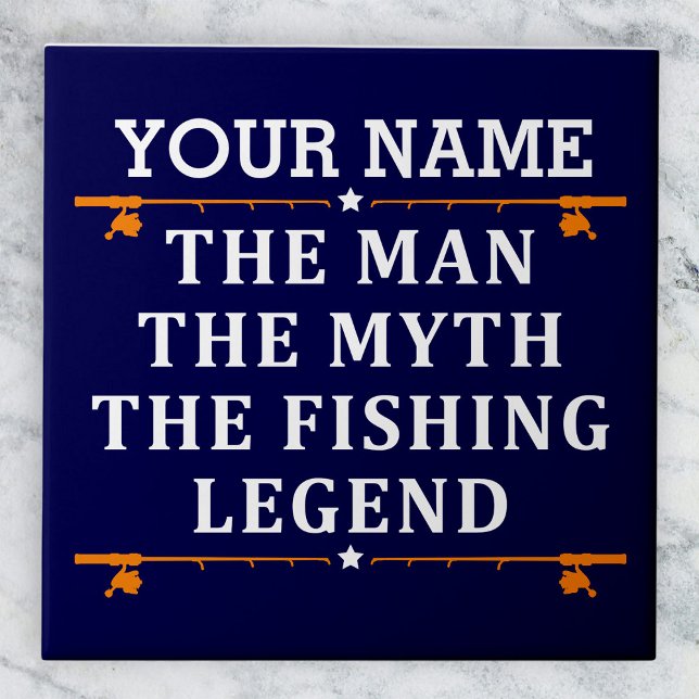 Personalised The Man The Myth The Fishing Legend Tile (Creator Uploaded)