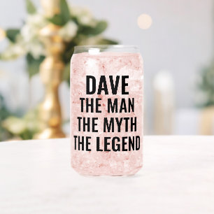 Personalised The Man The Myth The Legend Can Glass