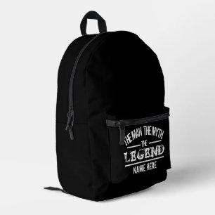 Personalised The Man The Myth The Legend Printed Backpack
