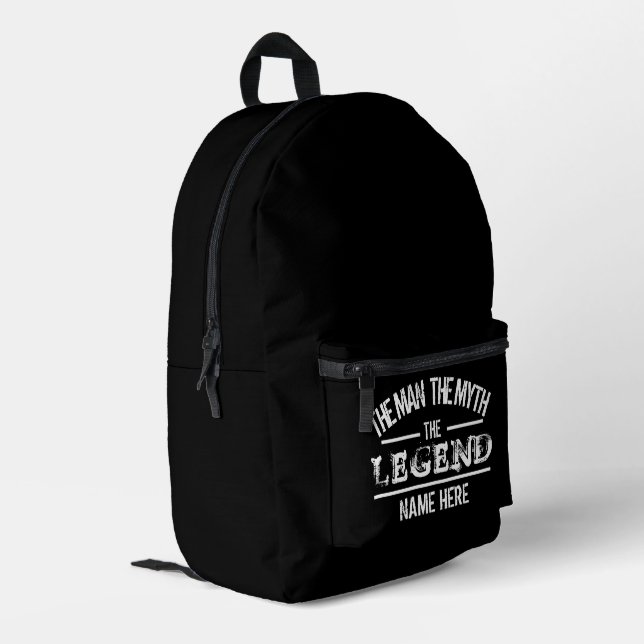 Personalised The Man The Myth The Legend Printed Backpack (Back Corner Left)