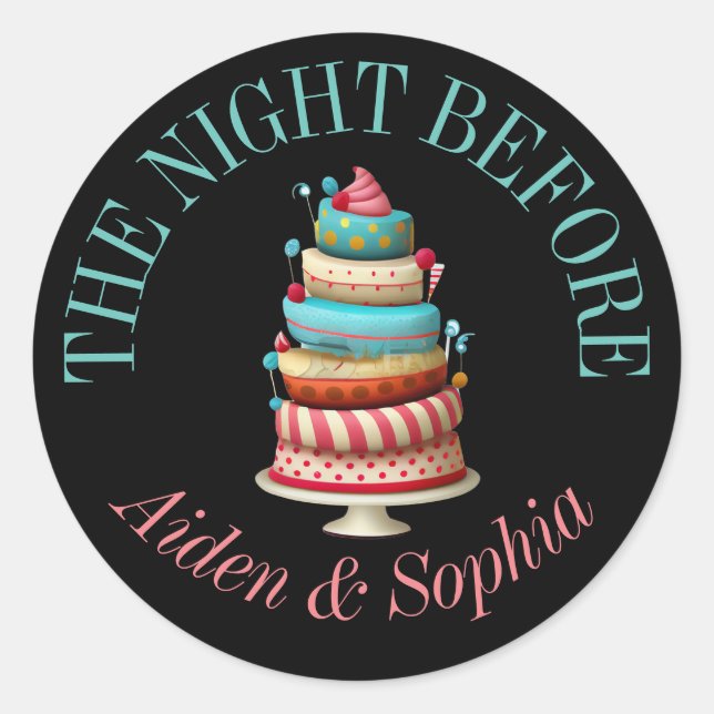 Personalised the night before stickers (Front)