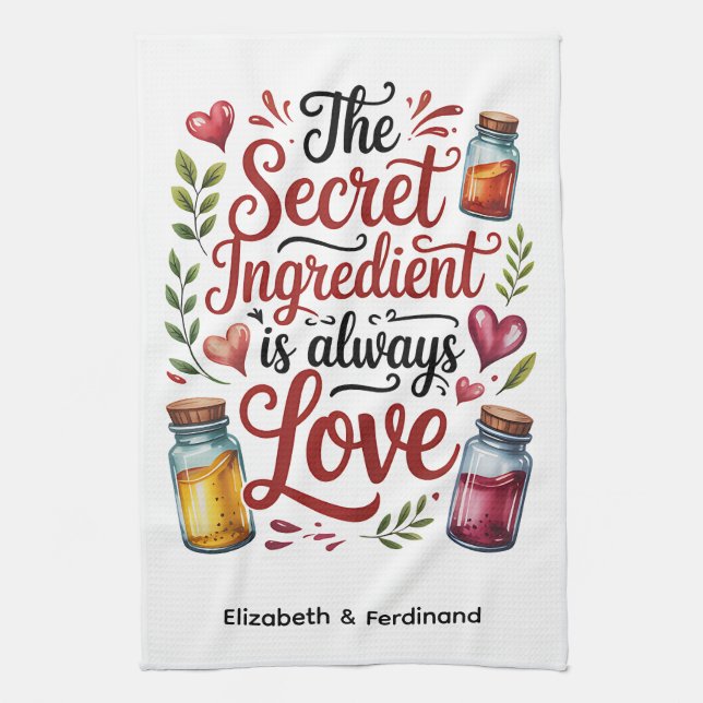Personalised The Secret Ingredient... Tea Towel (Vertical)