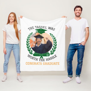 Personalised The Tassel Was Worth the Hassle Photo Fleece Blanket
