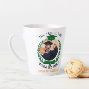 Personalised The Tassel Was Worth the Hassle Photo Latte Mug