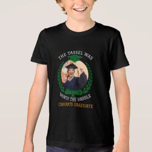 Personalised The Tassel Was Worth the Hassle Photo Tri-Blend Shirt