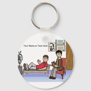 Personalised Therapist, Counsellor - Male Cartoon Key Ring