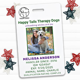 Personalised Therapy Animal Dog Photo ID Badge