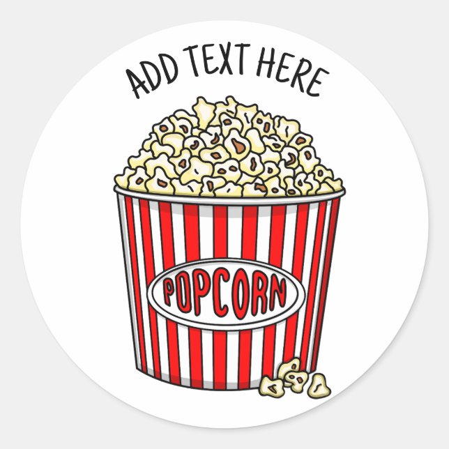 Personalised these Retro Popcorn  Classic Round Sticker (Front)