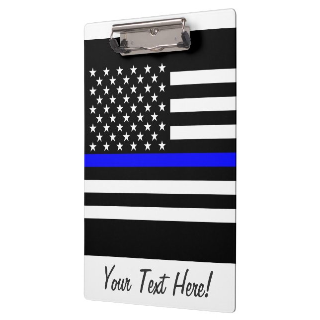 Personalised Thin Blue Line American Flag Clipboard (Left)
