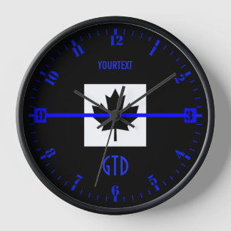 Personalised Thin Blue Line Dial on Canadian Flag Clock