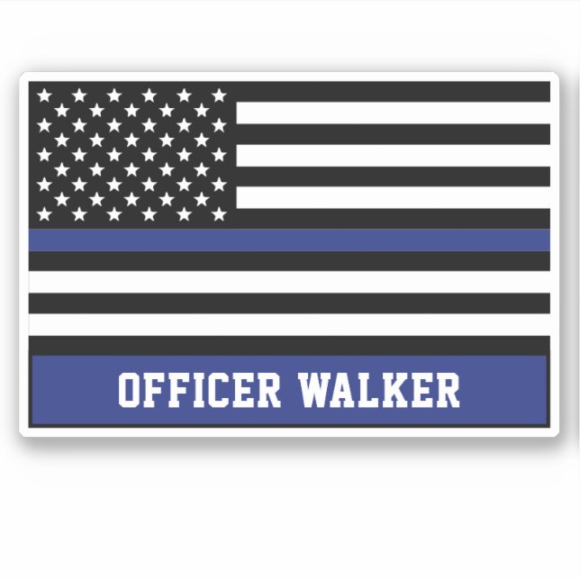 Personalised Thin Blue Line Flag Police Officer (Front)